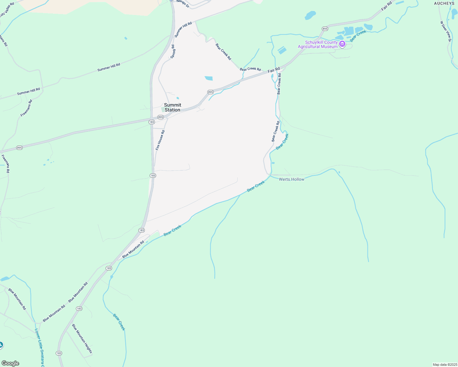 map of restaurants, bars, coffee shops, grocery stores, and more near 393 Ridge Road in Schuylkill Haven