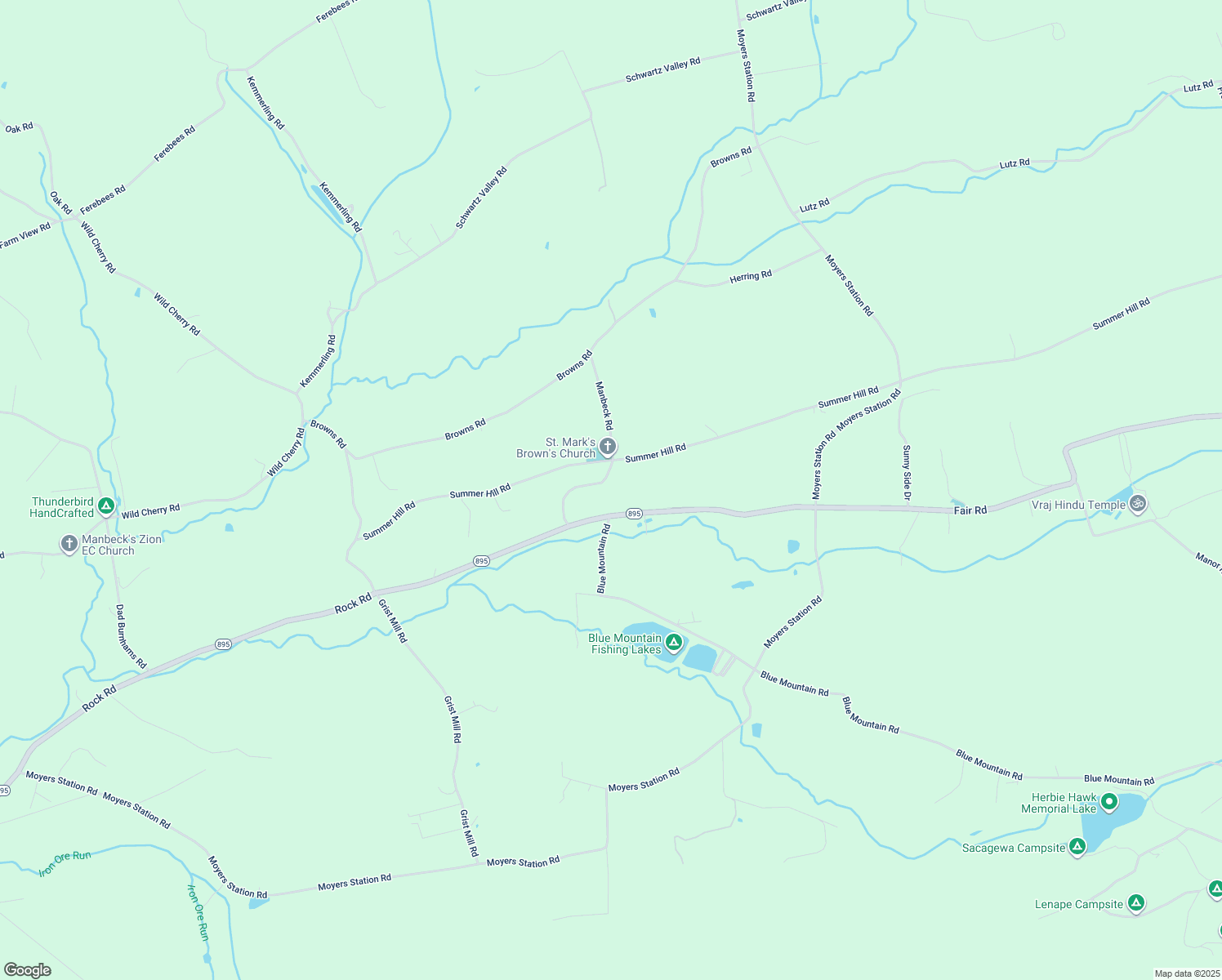 map of restaurants, bars, coffee shops, grocery stores, and more near Manbeck Road in Schuylkill County