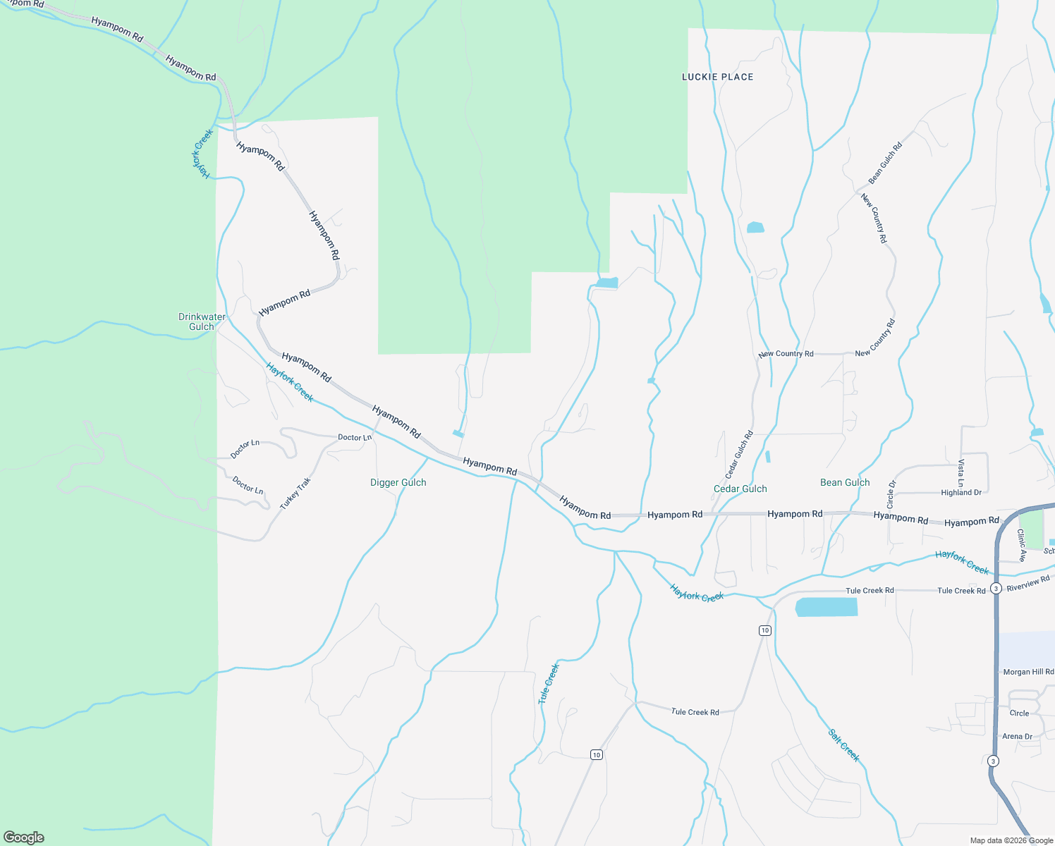 map of restaurants, bars, coffee shops, grocery stores, and more near 1506 Hyampom Road in Hayfork