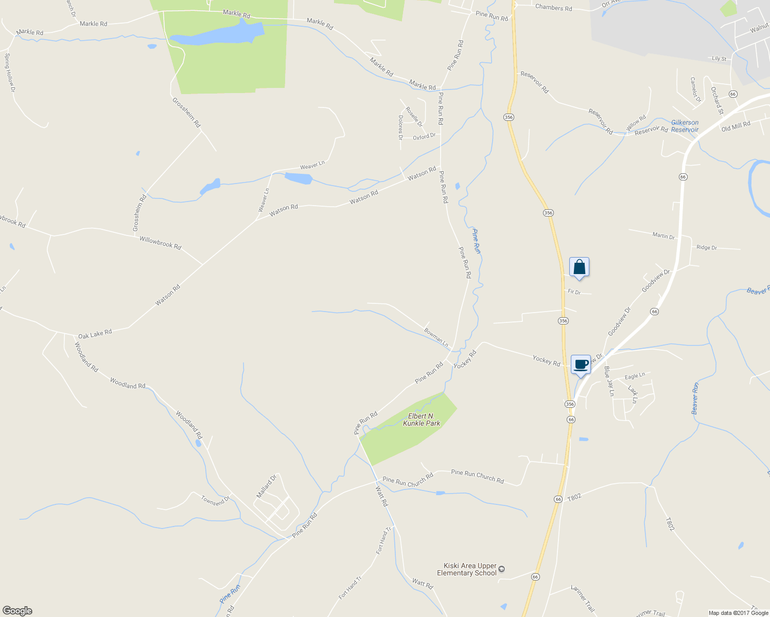 map of restaurants, bars, coffee shops, grocery stores, and more near 290 Bowman Lane in Apollo