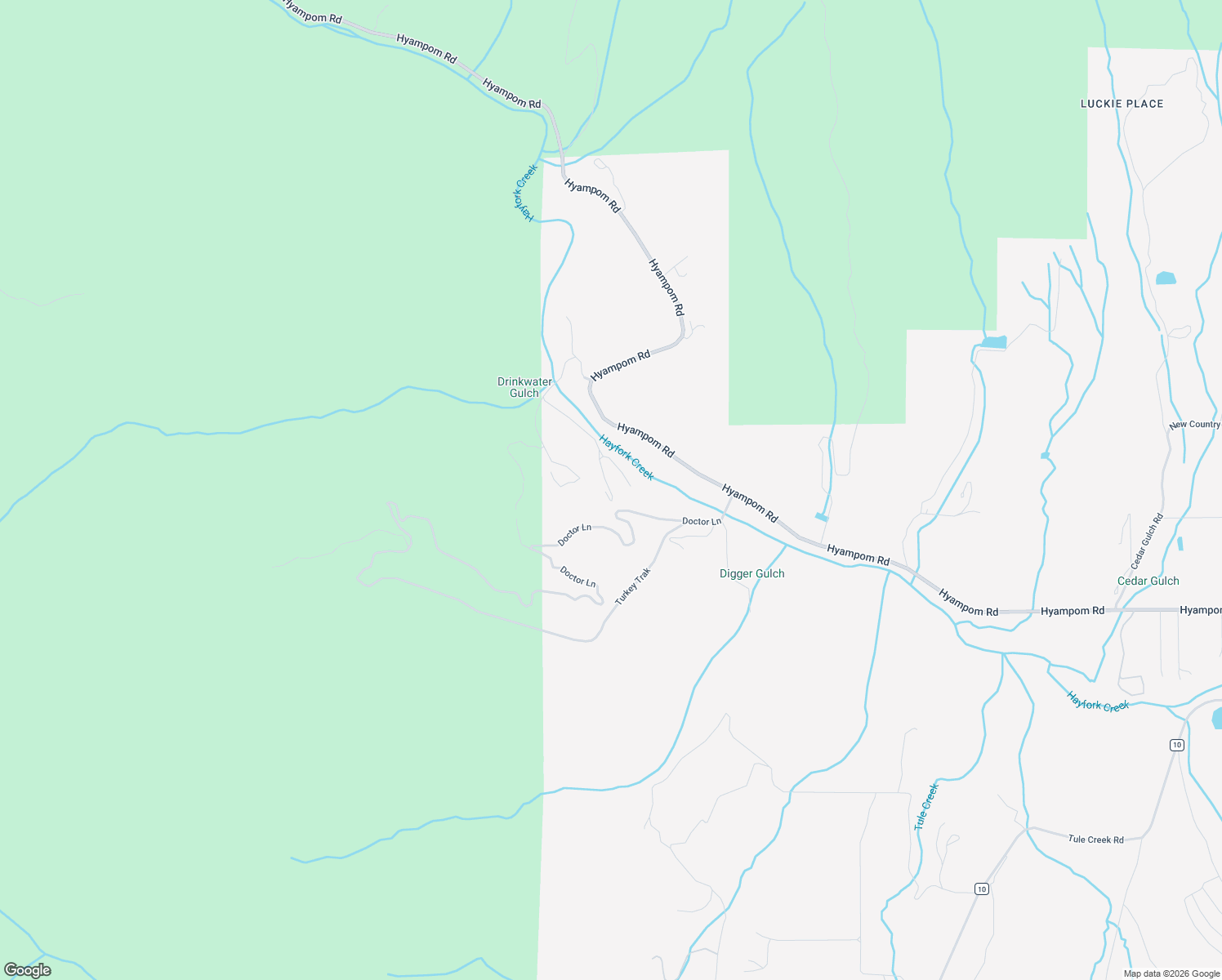 map of restaurants, bars, coffee shops, grocery stores, and more near 380 Phares Lane in Hayfork