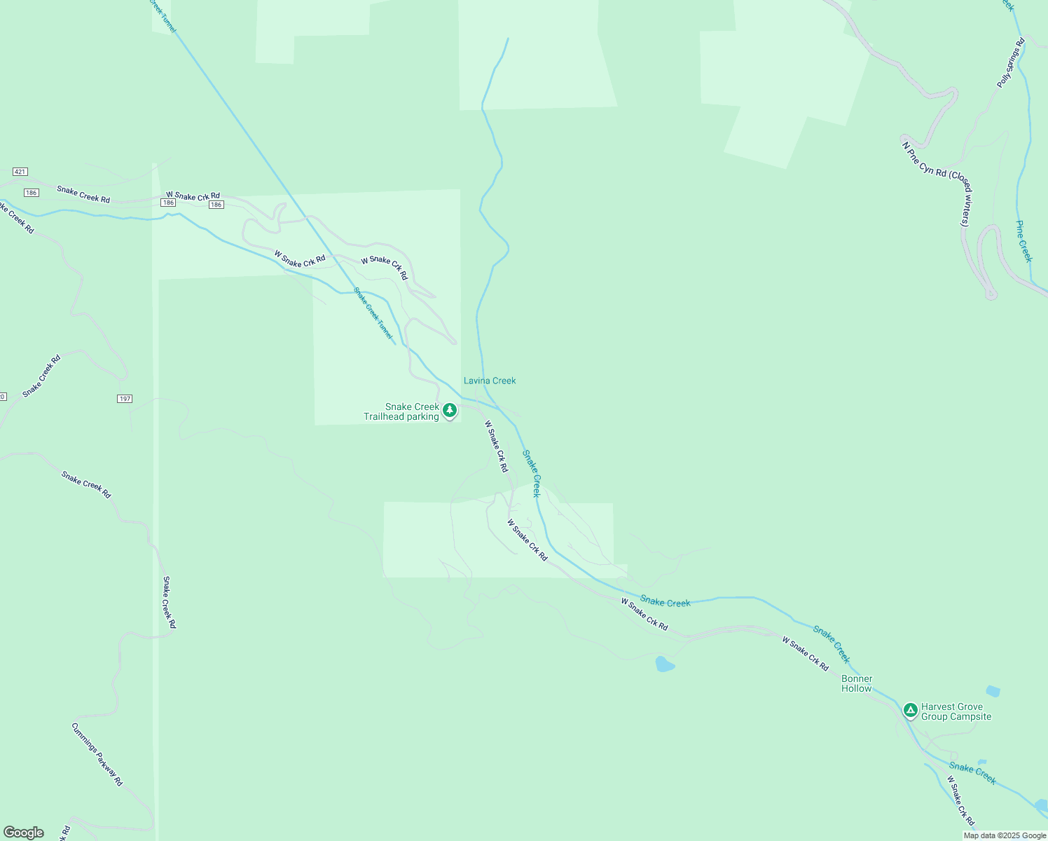 map of restaurants, bars, coffee shops, grocery stores, and more near 2590 Snake Creek Road in Midway