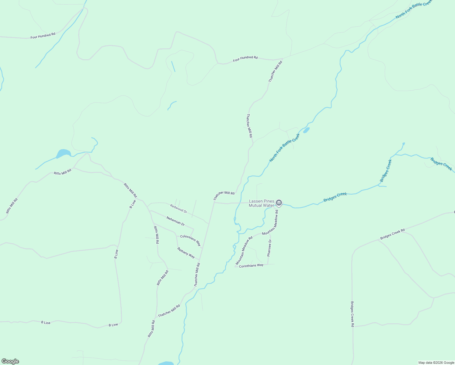 map of restaurants, bars, coffee shops, grocery stores, and more near 9520 Thatcher Mill Road in Shingletown