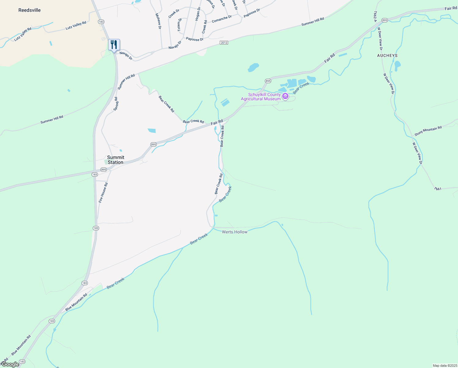map of restaurants, bars, coffee shops, grocery stores, and more near 22 Red Hill Road in Schuylkill Haven