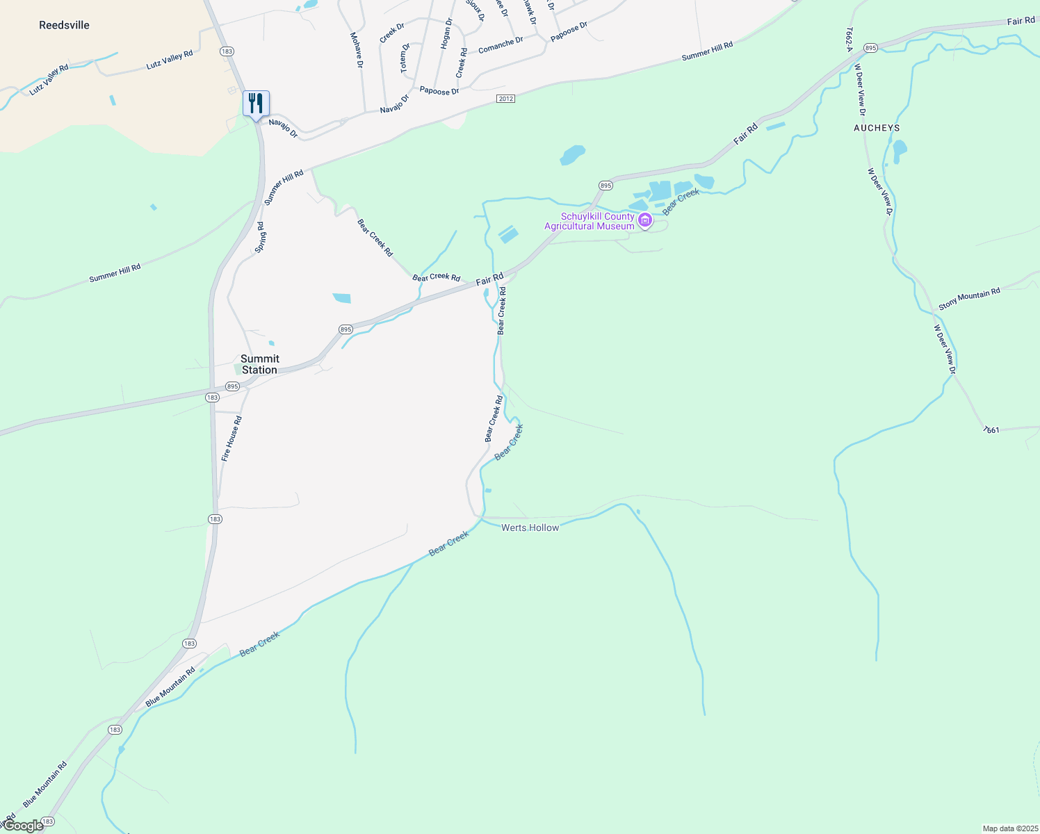 map of restaurants, bars, coffee shops, grocery stores, and more near 22 Red Hill Road in Schuylkill Haven