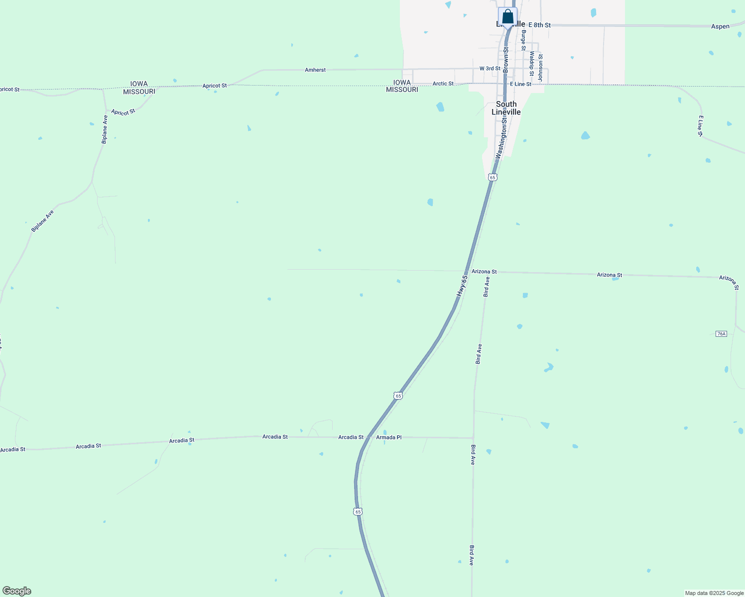 map of restaurants, bars, coffee shops, grocery stores, and more near 10630 U.S. 65 in Mercer
