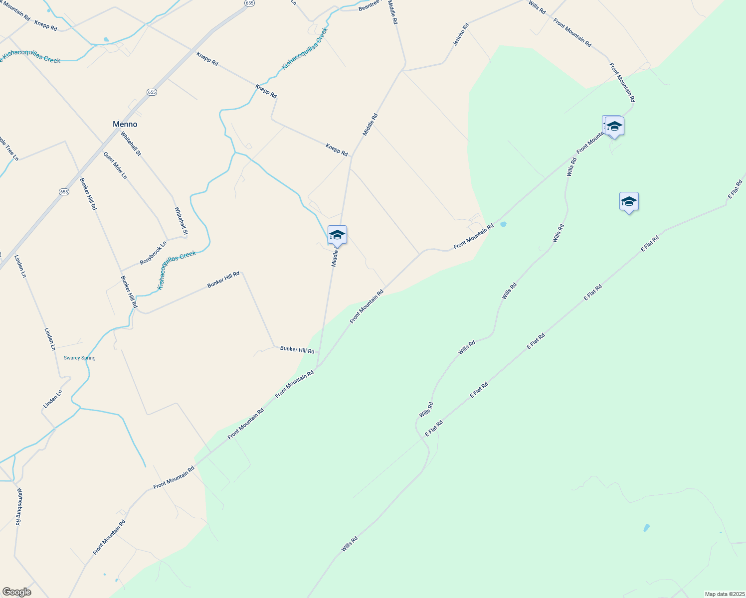 map of restaurants, bars, coffee shops, grocery stores, and more near Front Mountain Road in Belleville