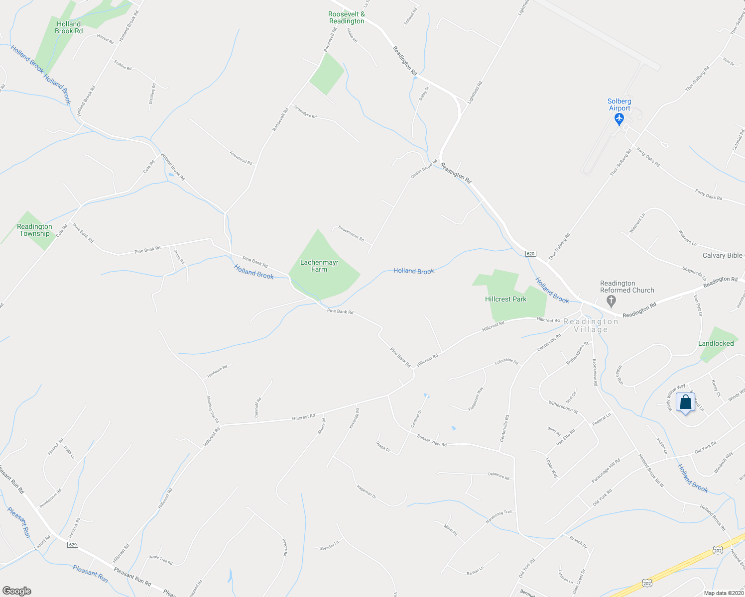 map of restaurants, bars, coffee shops, grocery stores, and more near 172 Pine Bank Road in Flemington