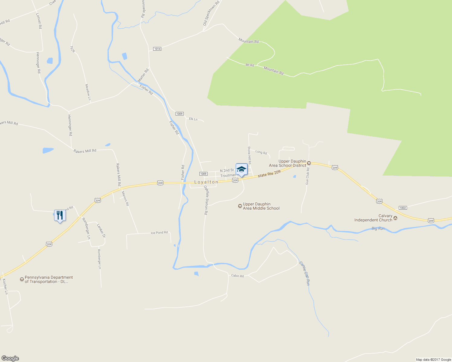 map of restaurants, bars, coffee shops, grocery stores, and more near 4178 state Route 209 in Lykens