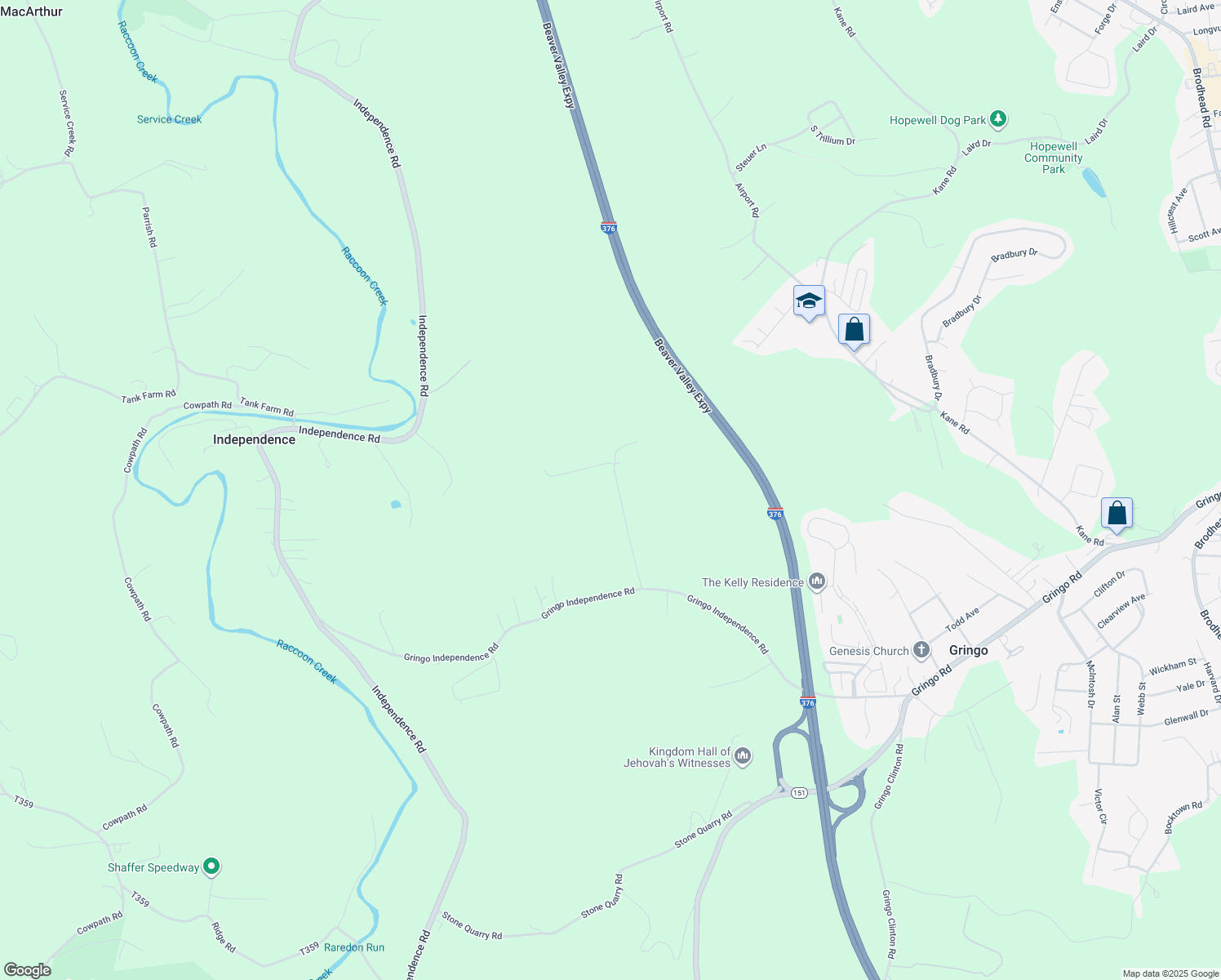 map of restaurants, bars, coffee shops, grocery stores, and more near 153 Davidson Ln in Aliquippa