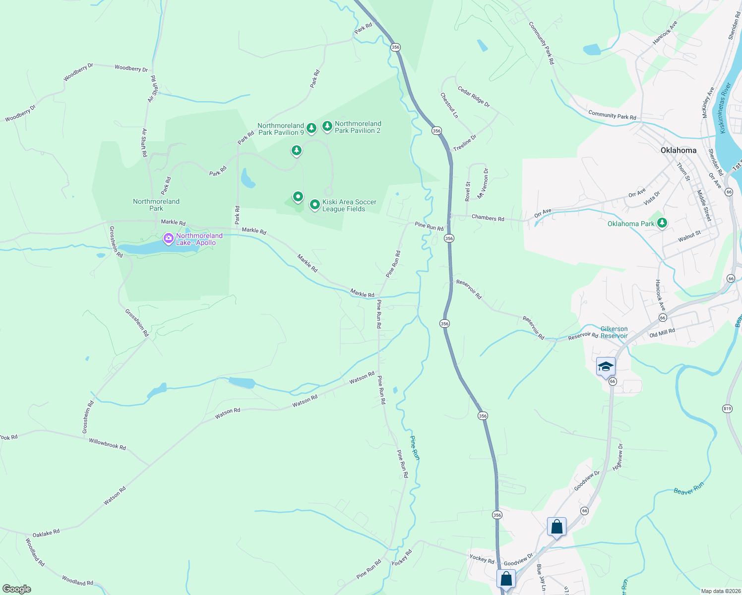 map of restaurants, bars, coffee shops, grocery stores, and more near 110 Markle Road in Apollo