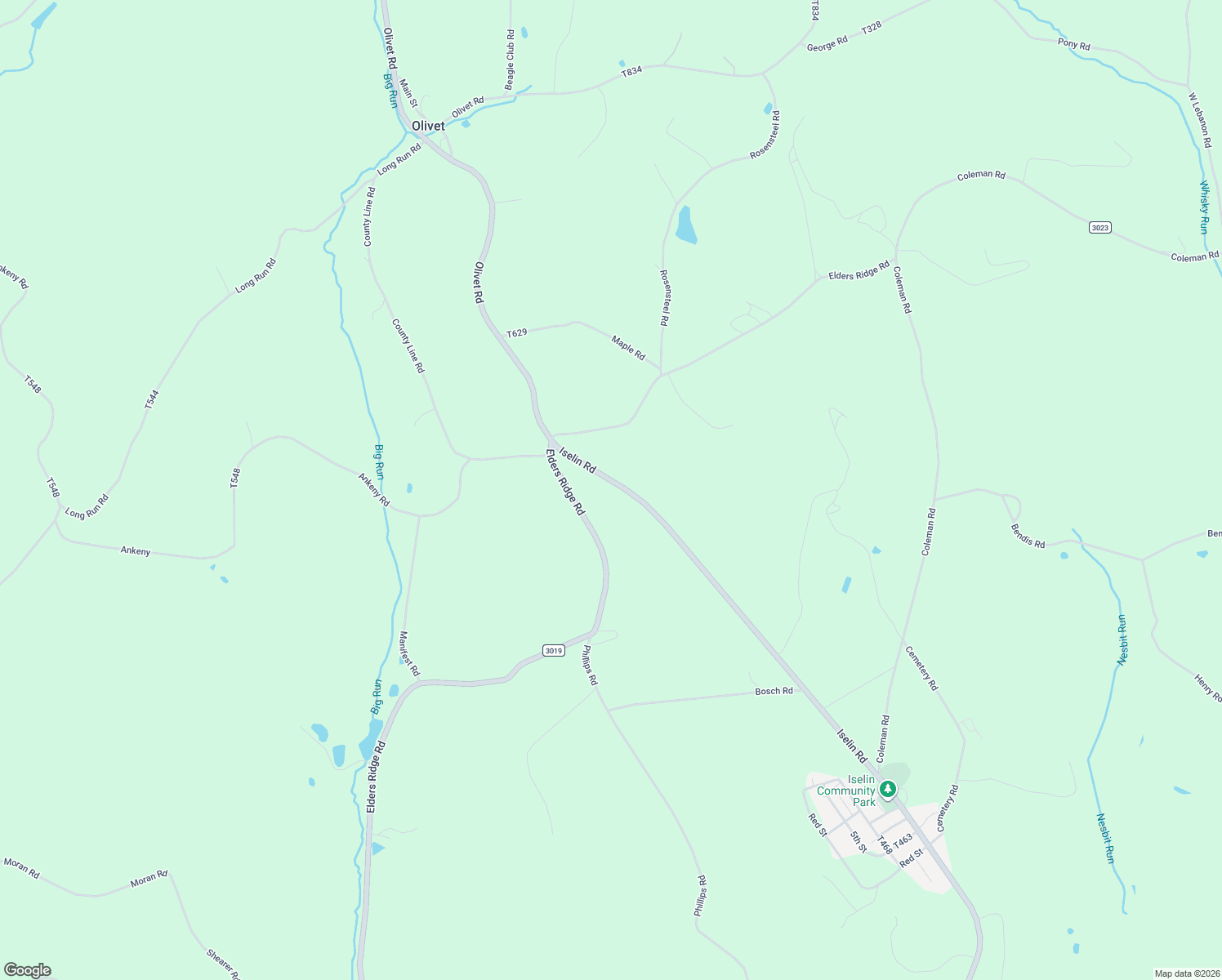 map of restaurants, bars, coffee shops, grocery stores, and more near 2991 Iselin Road in Saltsburg