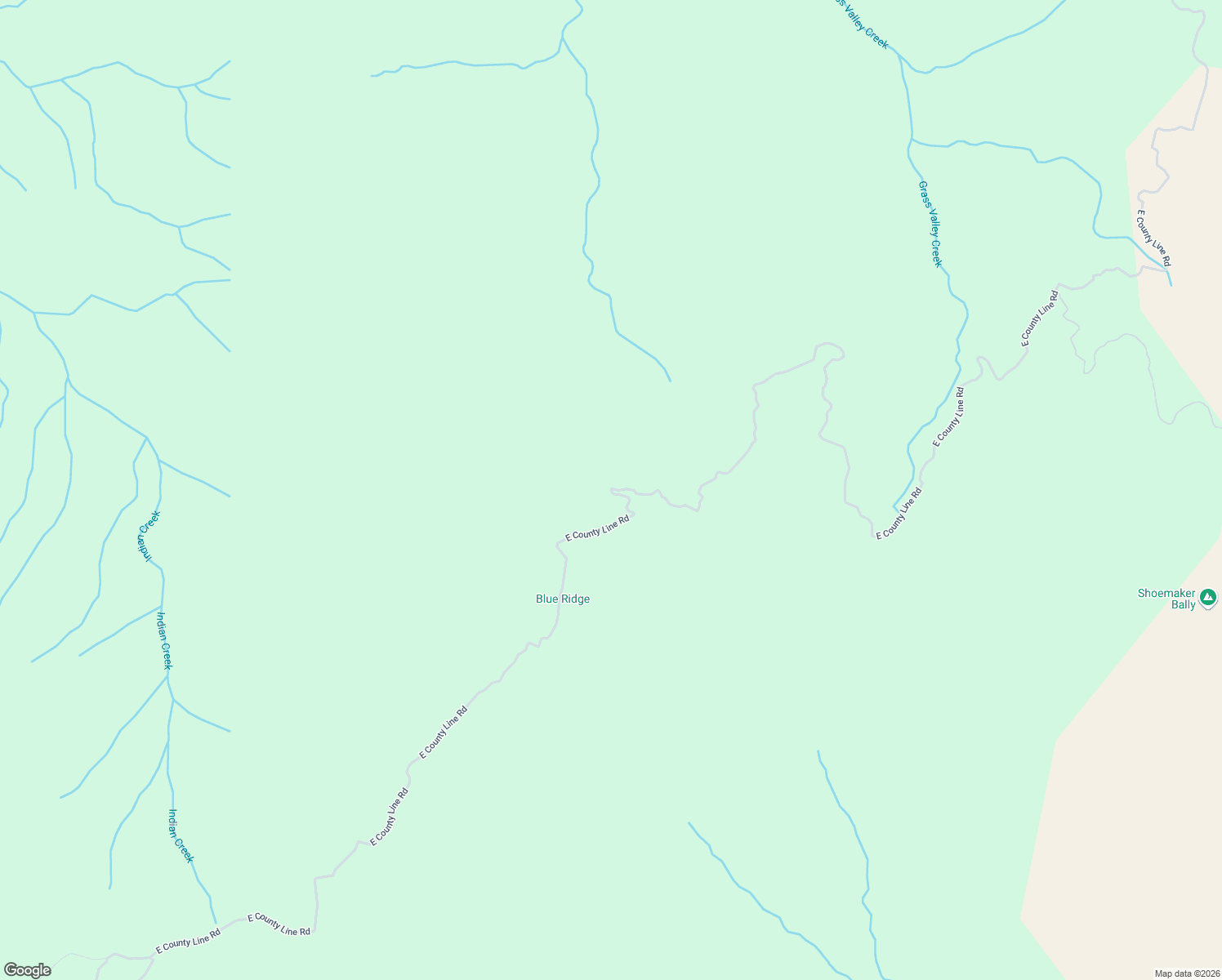 map of restaurants, bars, coffee shops, grocery stores, and more near East County Line Road in Ono