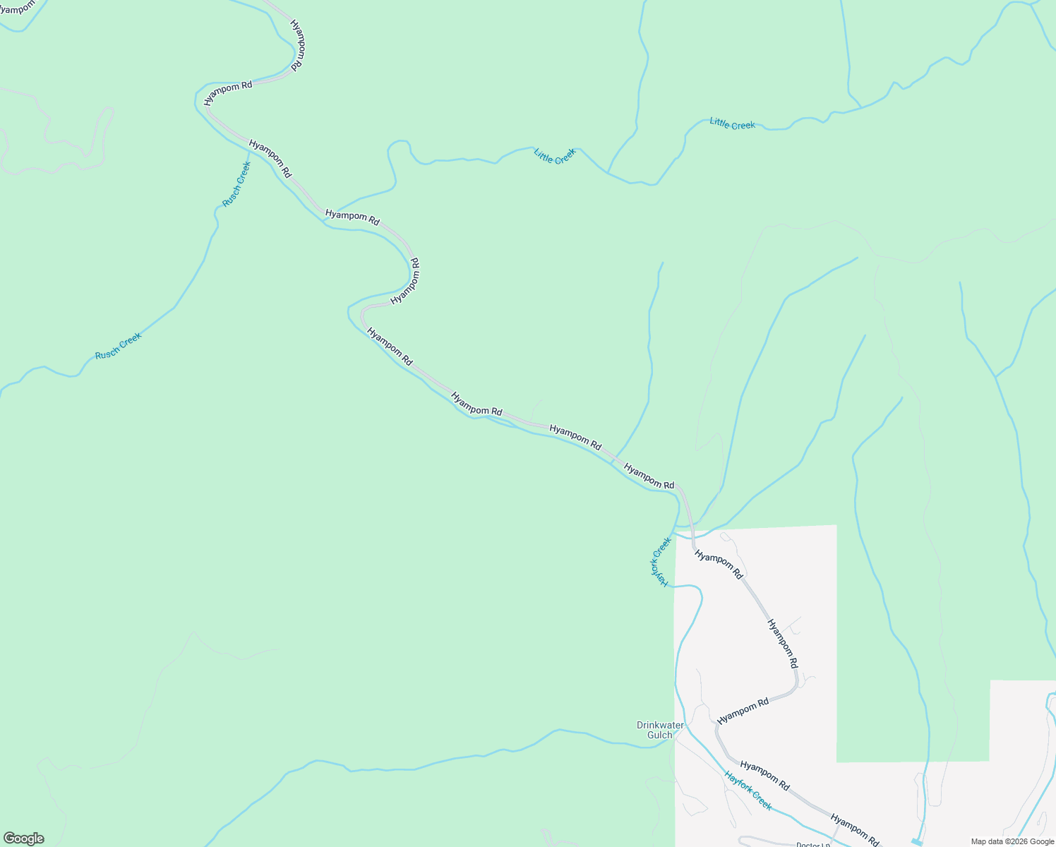 map of restaurants, bars, coffee shops, grocery stores, and more near 1 Hyampom Road in Hayfork