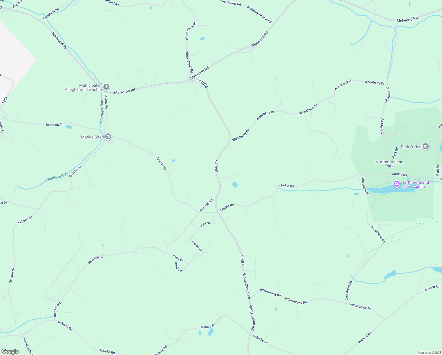 map of restaurants, bars, coffee shops, grocery stores, and more near 1160 White Cloud Road in Apollo