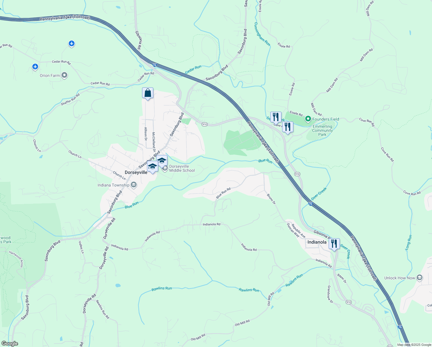 map of restaurants, bars, coffee shops, grocery stores, and more near 22 Dunraey Court in Cheswick