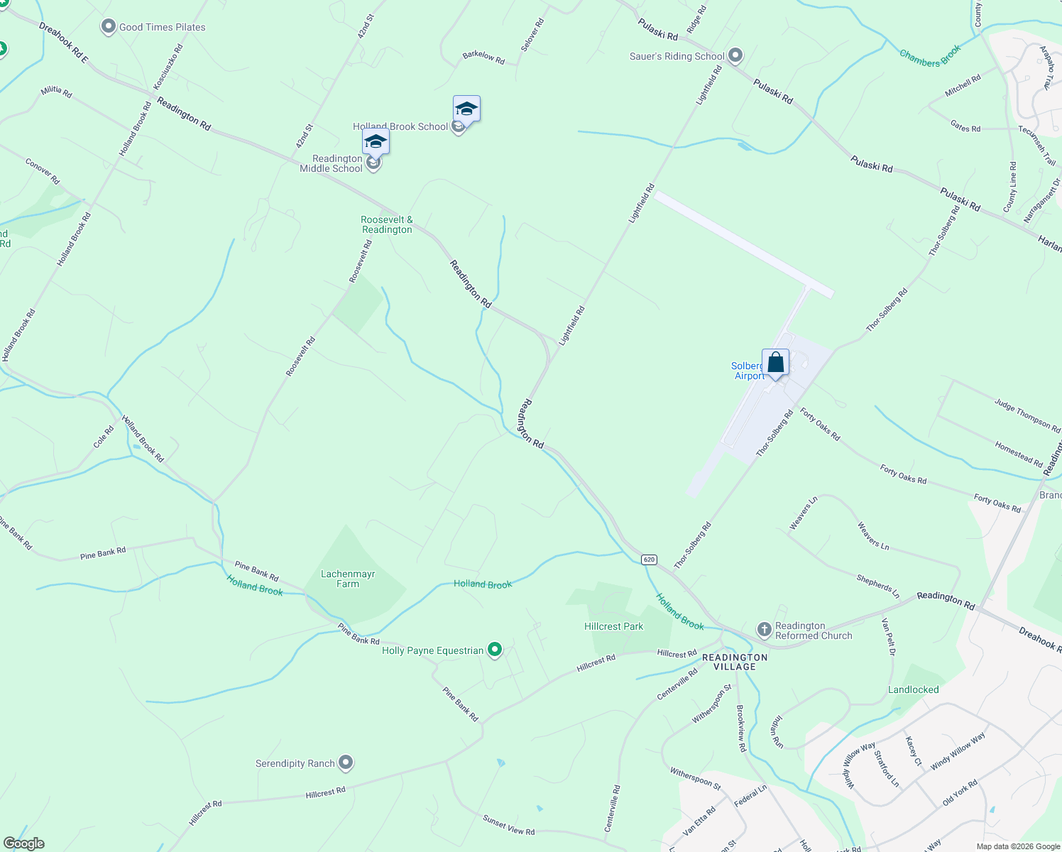 map of restaurants, bars, coffee shops, grocery stores, and more near 82 Readington Road in Readington Township