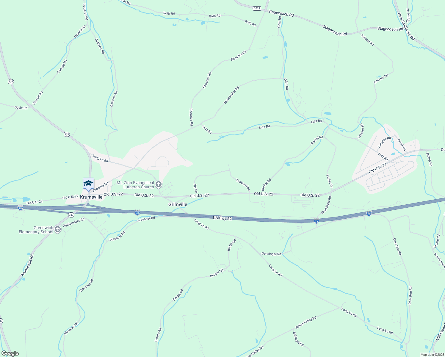 map of restaurants, bars, coffee shops, grocery stores, and more near 8 Jay Ln in Kutztown