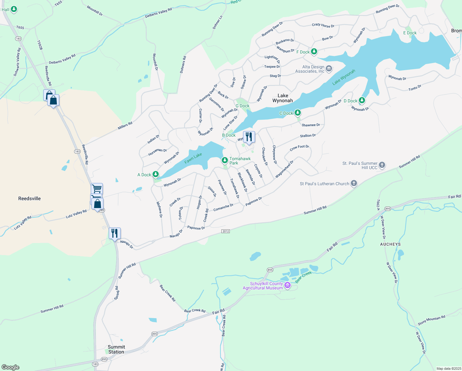 map of restaurants, bars, coffee shops, grocery stores, and more near 363 Tomahawk Drive in Auburn