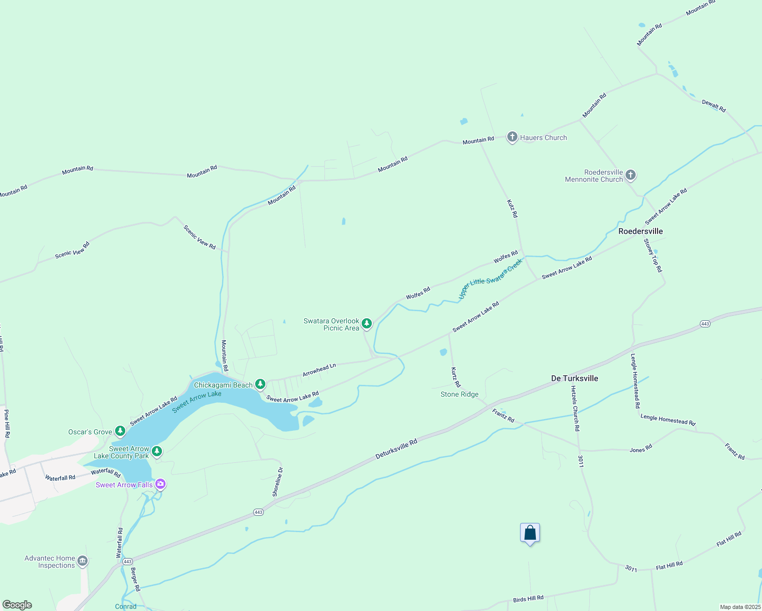 map of restaurants, bars, coffee shops, grocery stores, and more near 61 Wolfes Road in Pine Grove