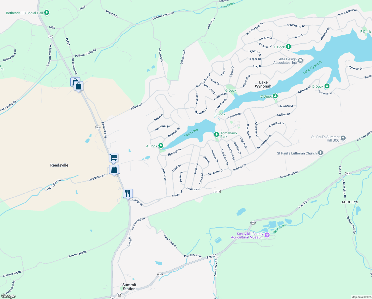 map of restaurants, bars, coffee shops, grocery stores, and more near 213 Wynonah Drive in Auburn