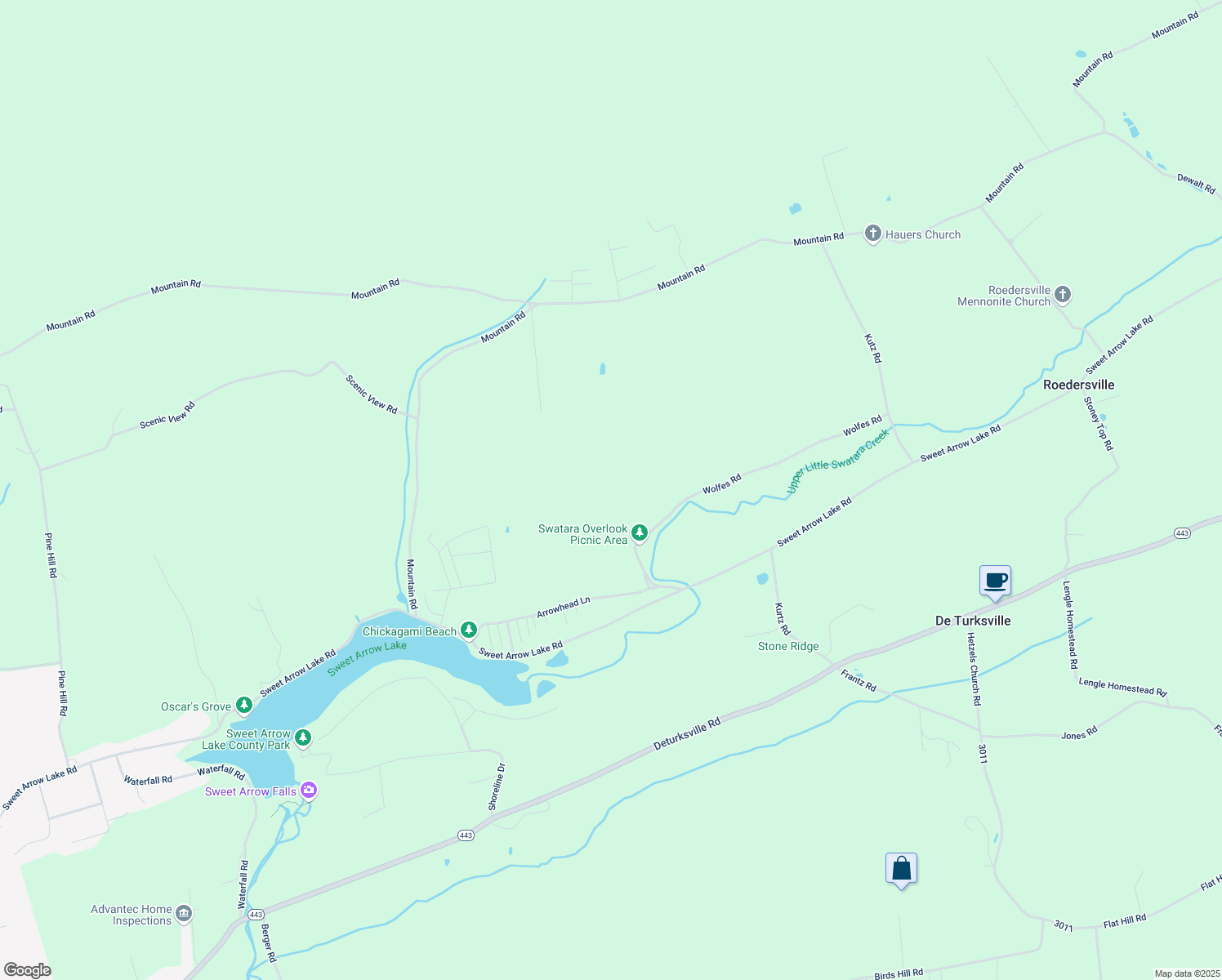 map of restaurants, bars, coffee shops, grocery stores, and more near 37 Wolfes Road in Pine Grove