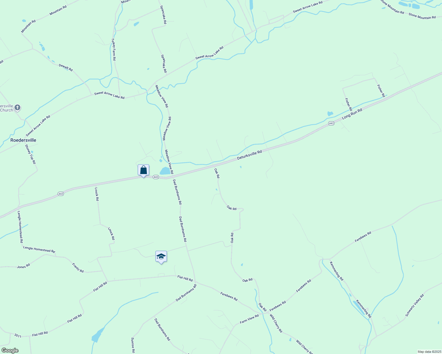 map of restaurants, bars, coffee shops, grocery stores, and more near 25 Oak Road in Pine Grove