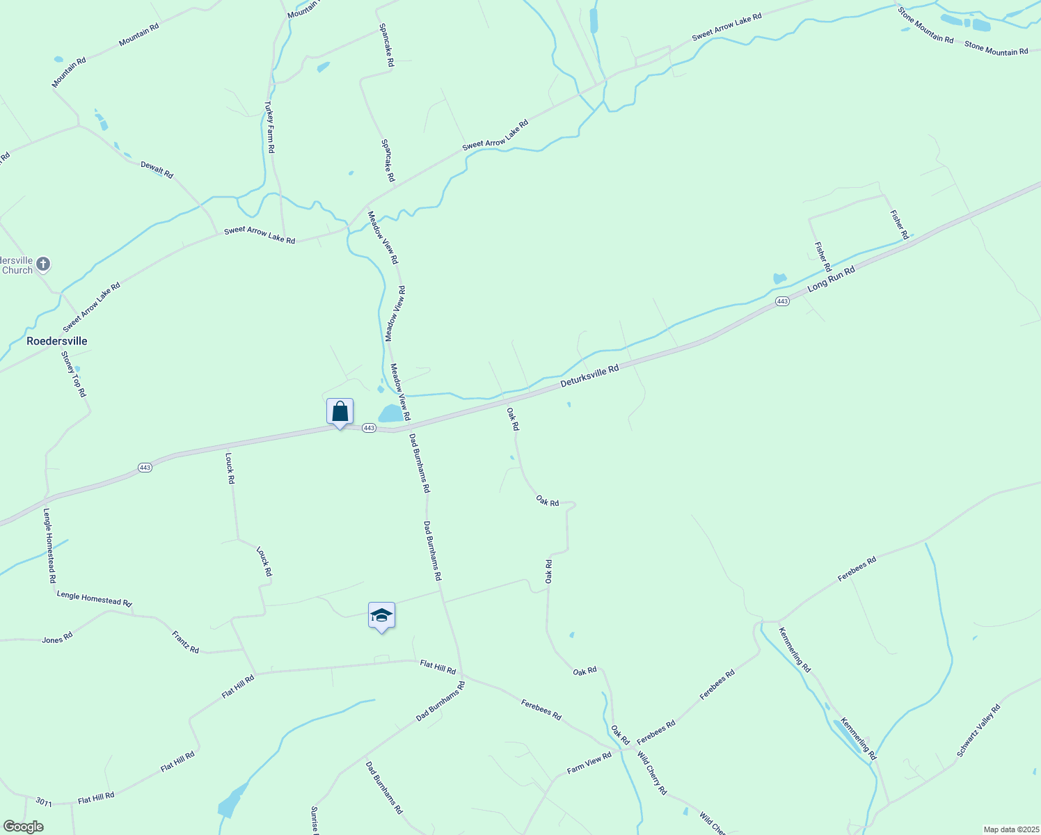 map of restaurants, bars, coffee shops, grocery stores, and more near 11 Oak Road in Pine Grove