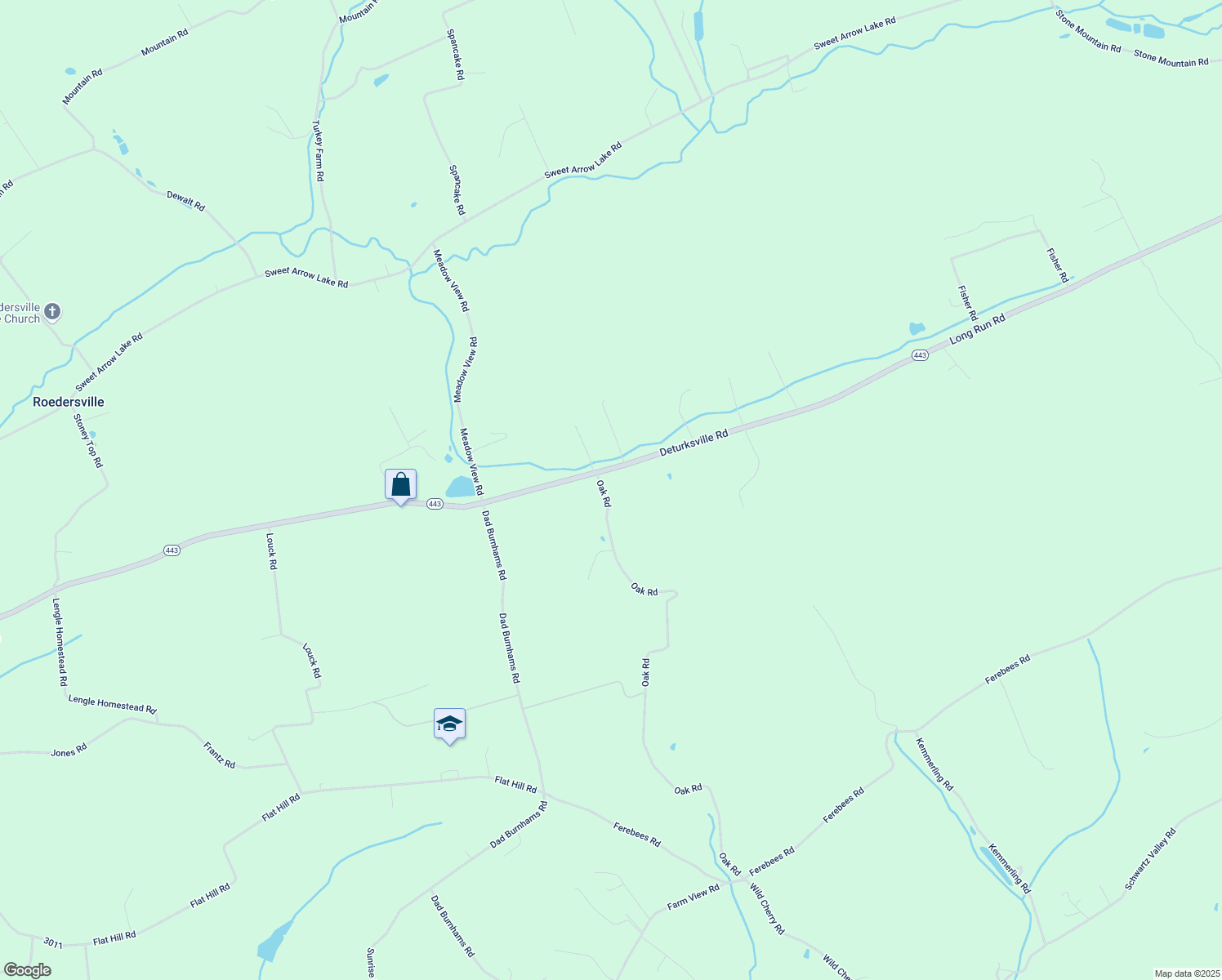 map of restaurants, bars, coffee shops, grocery stores, and more near 11 Oak Road in Pine Grove
