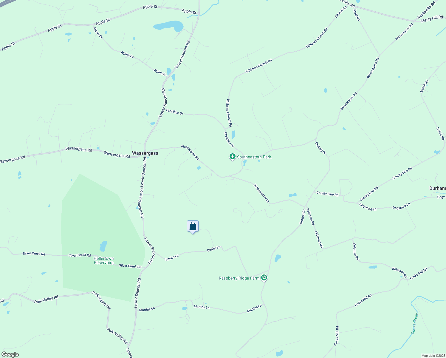 map of restaurants, bars, coffee shops, grocery stores, and more near 2646 Wassergass Road in Hellertown