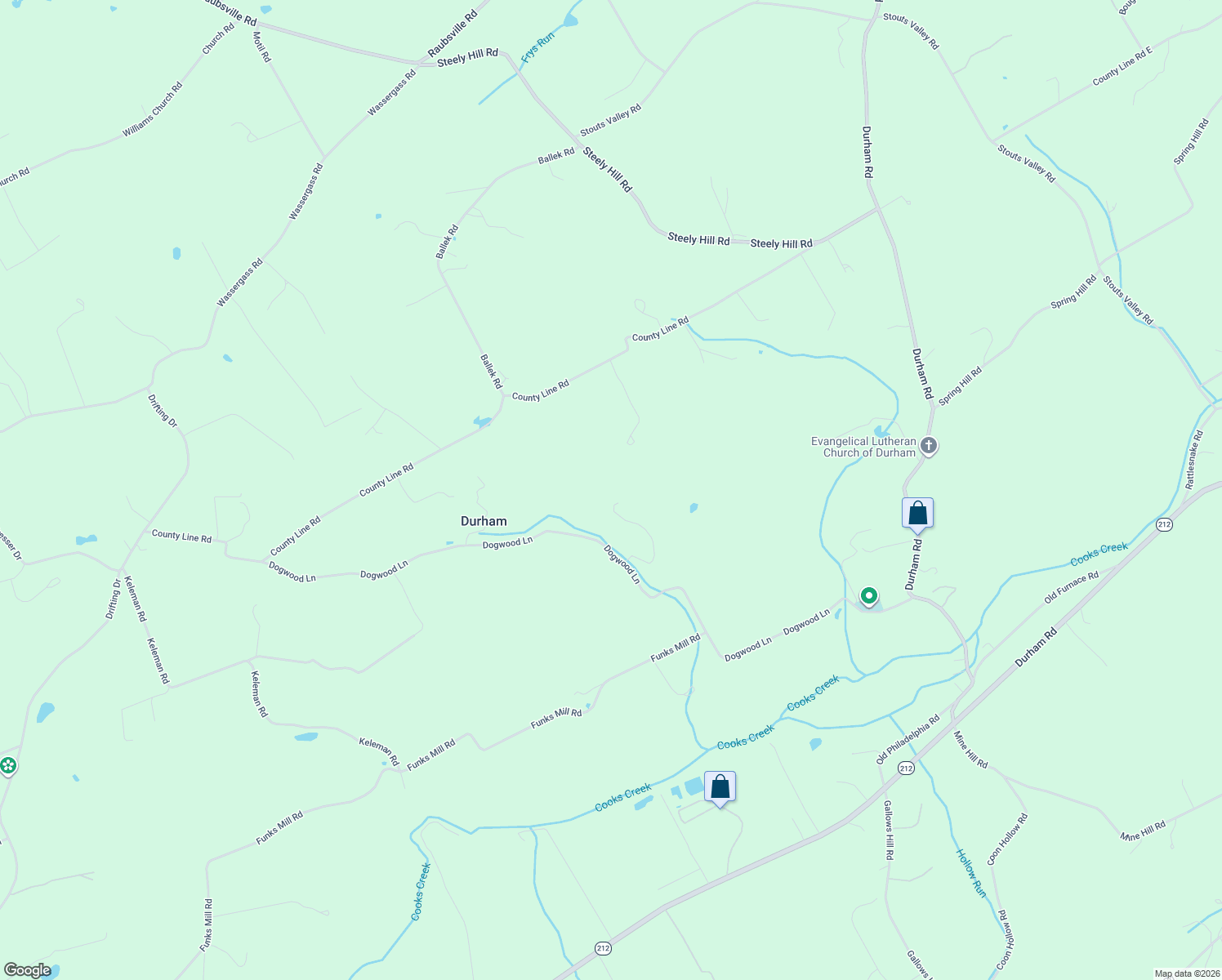 map of restaurants, bars, coffee shops, grocery stores, and more near 3911 Dogwood Lane in Riegelsville
