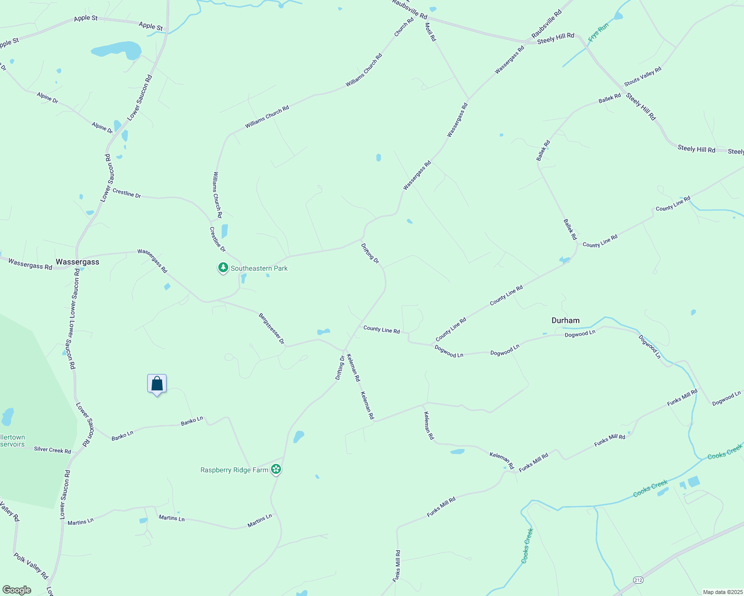 map of restaurants, bars, coffee shops, grocery stores, and more near 3620 Drifting Drive in Hellertown