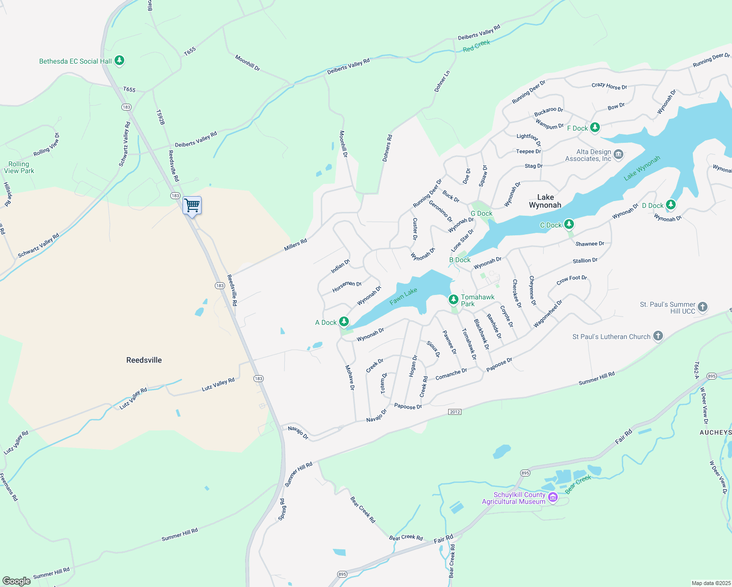 map of restaurants, bars, coffee shops, grocery stores, and more near 965 Wynonah Drive in Auburn