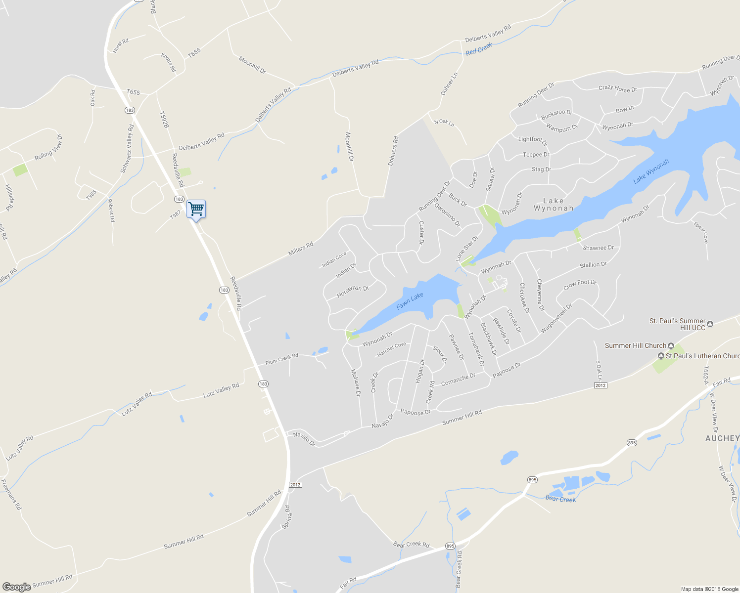 map of restaurants, bars, coffee shops, grocery stores, and more near 965 Wynonah Drive in Auburn