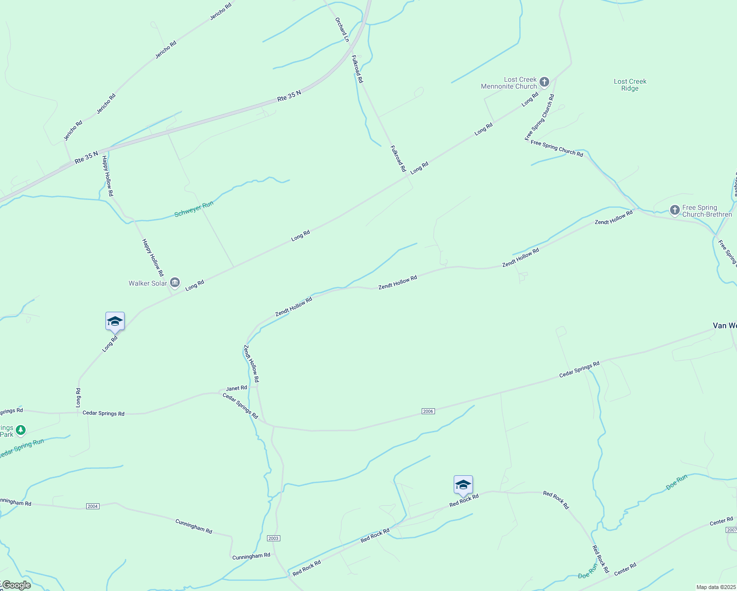 map of restaurants, bars, coffee shops, grocery stores, and more near 1016 Zendt Hollow Road in Mifflintown