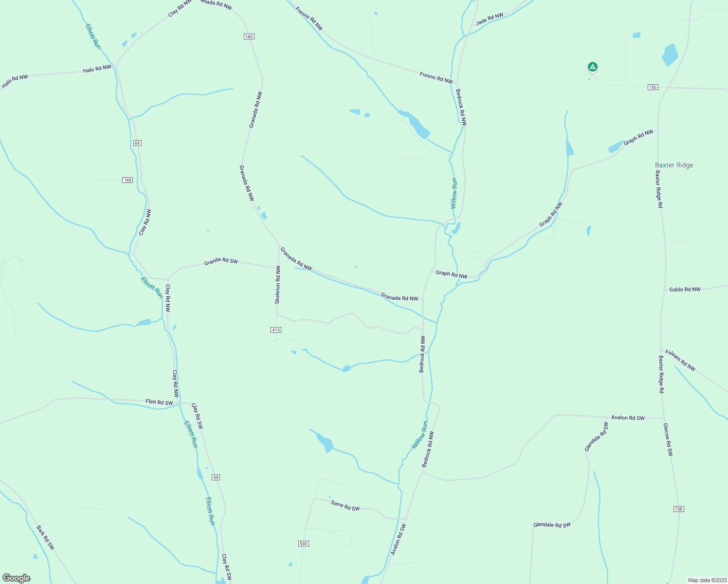 map of restaurants, bars, coffee shops, grocery stores, and more near 201 Granada Road Northwest in Dellroy