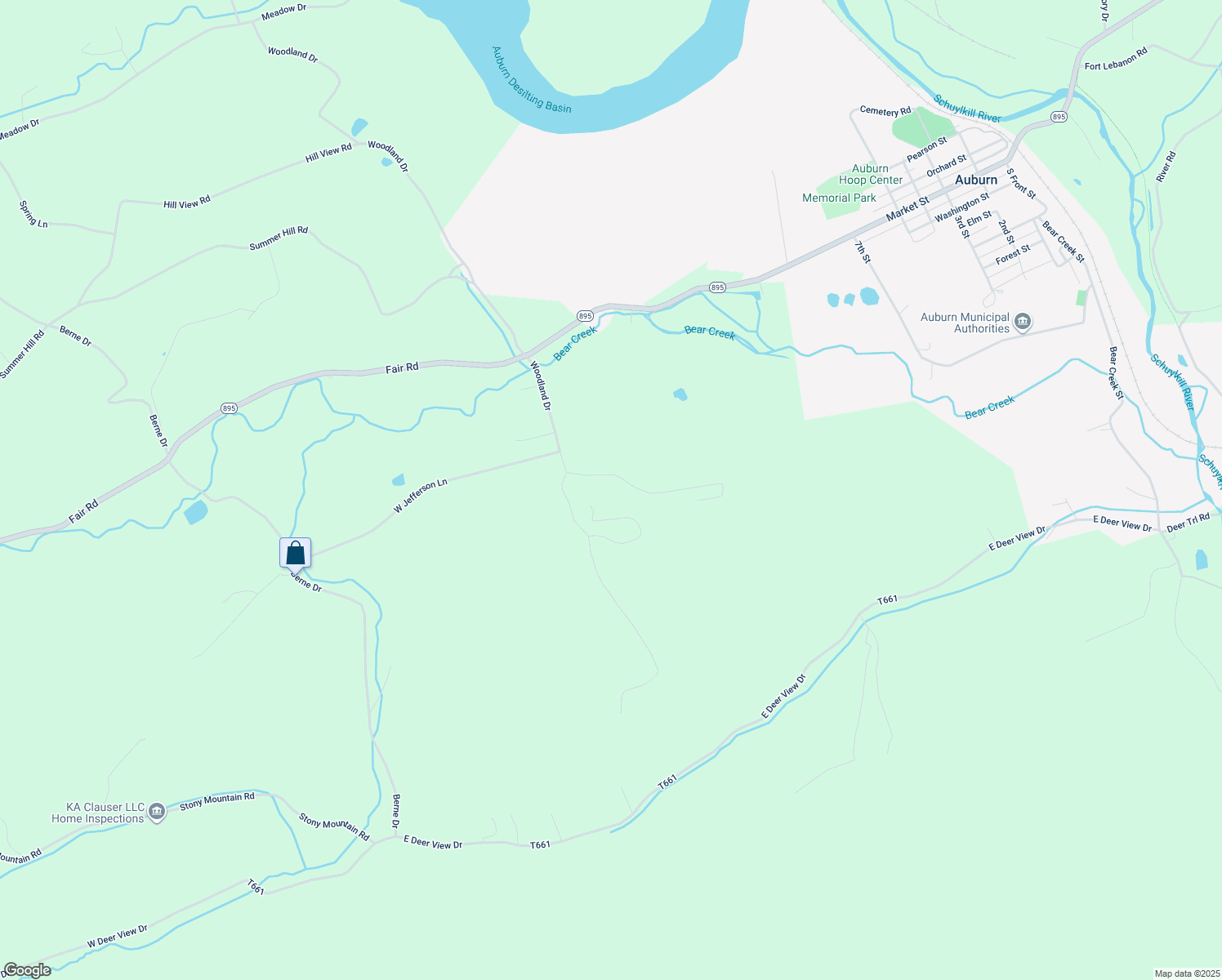 map of restaurants, bars, coffee shops, grocery stores, and more near 36 East Jefferson Lane in Auburn