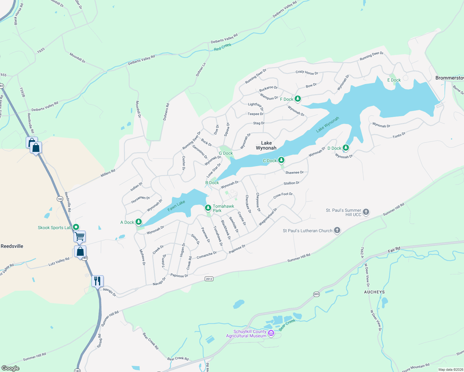 map of restaurants, bars, coffee shops, grocery stores, and more near 2546 Wynonah Drive in Auburn
