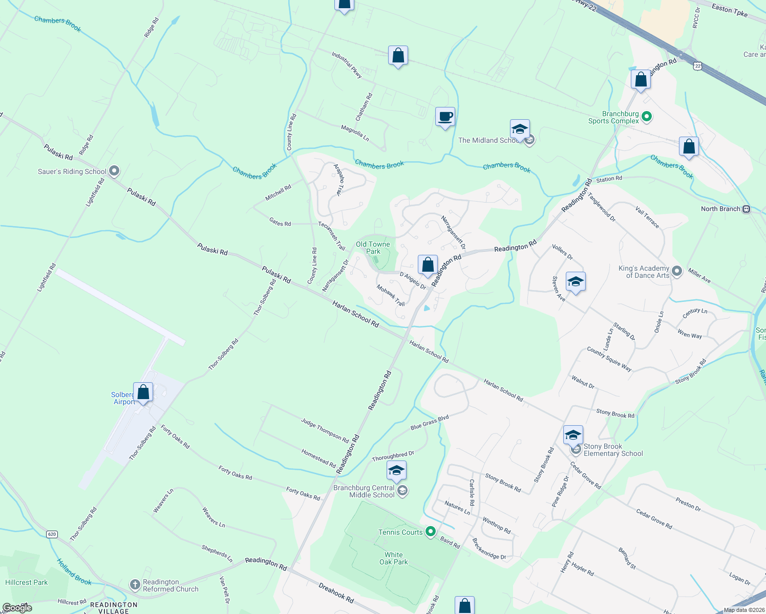 map of restaurants, bars, coffee shops, grocery stores, and more near 15 Buffalo Hollow Road in Somerville