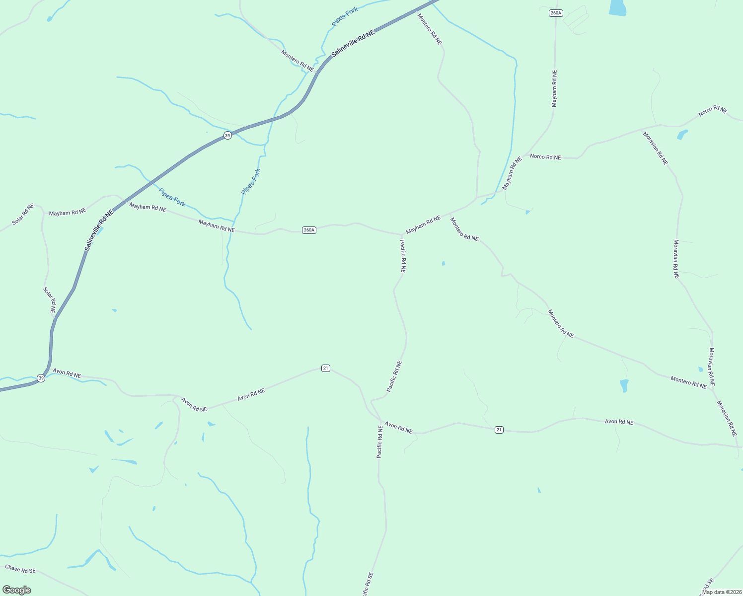 map of restaurants, bars, coffee shops, grocery stores, and more near 1105 Pacific Road Northeast in Carrollton