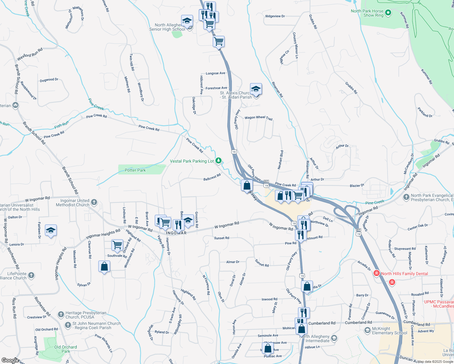 70 Pine Creek Road, Wexford PA Walk Score