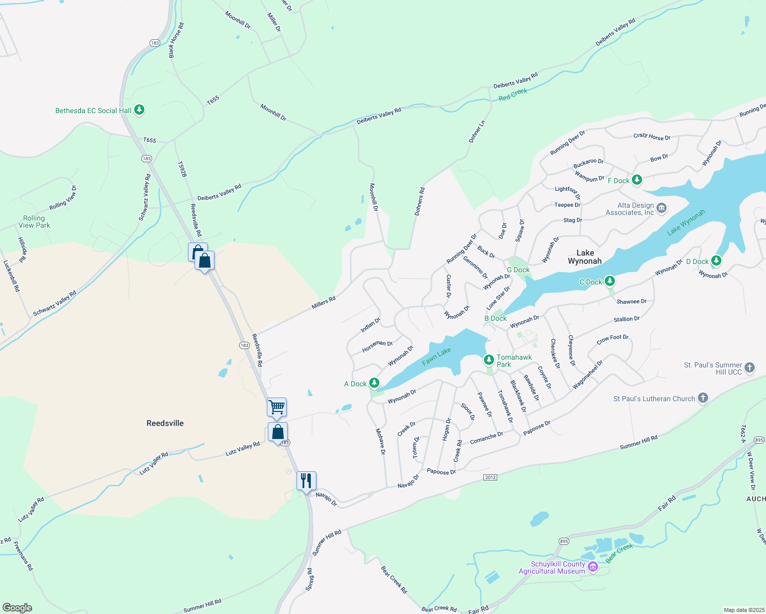 map of restaurants, bars, coffee shops, grocery stores, and more near 1099 Indian Drive in Auburn