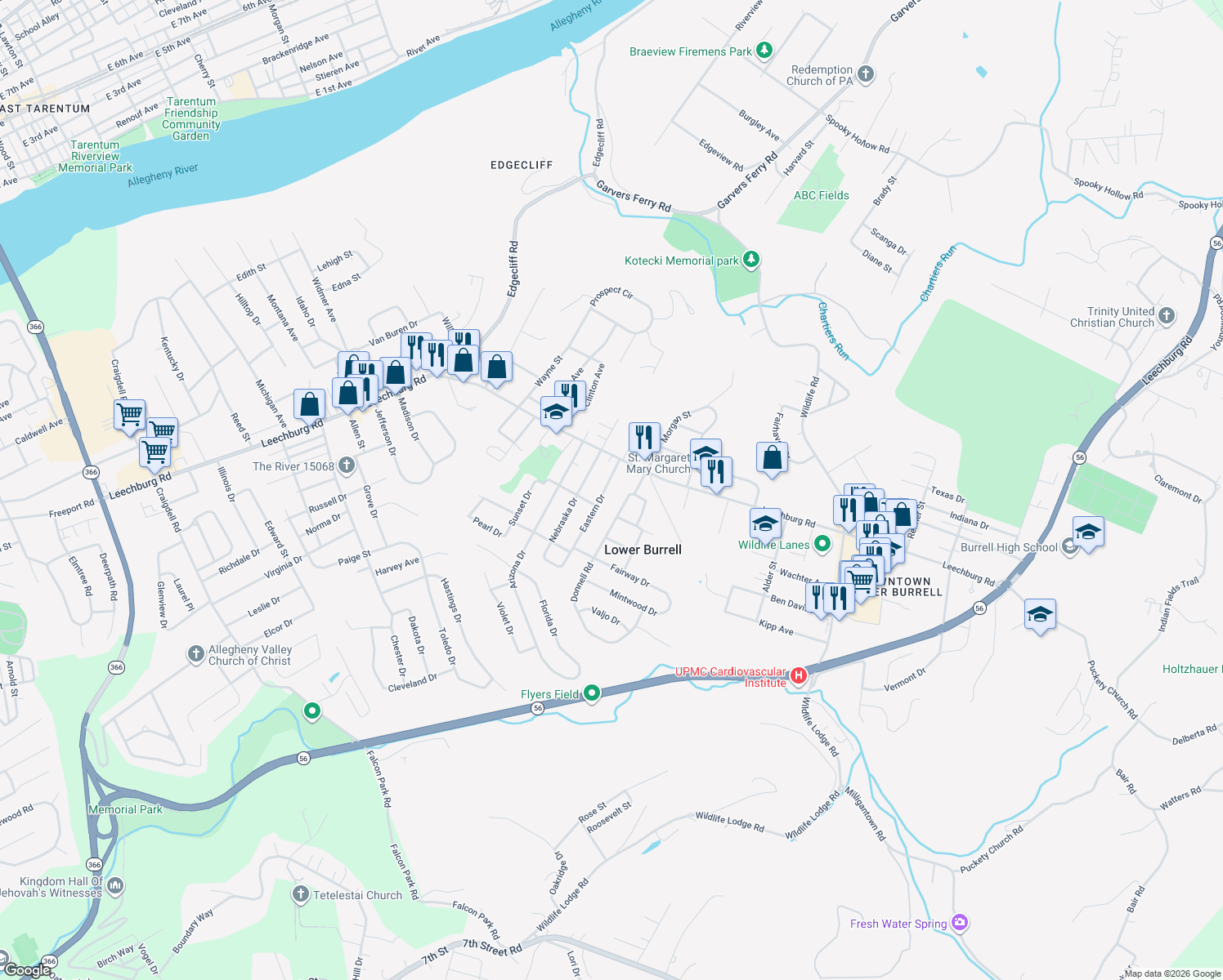 119 Eastern Drive, New Kensington PA Walk Score