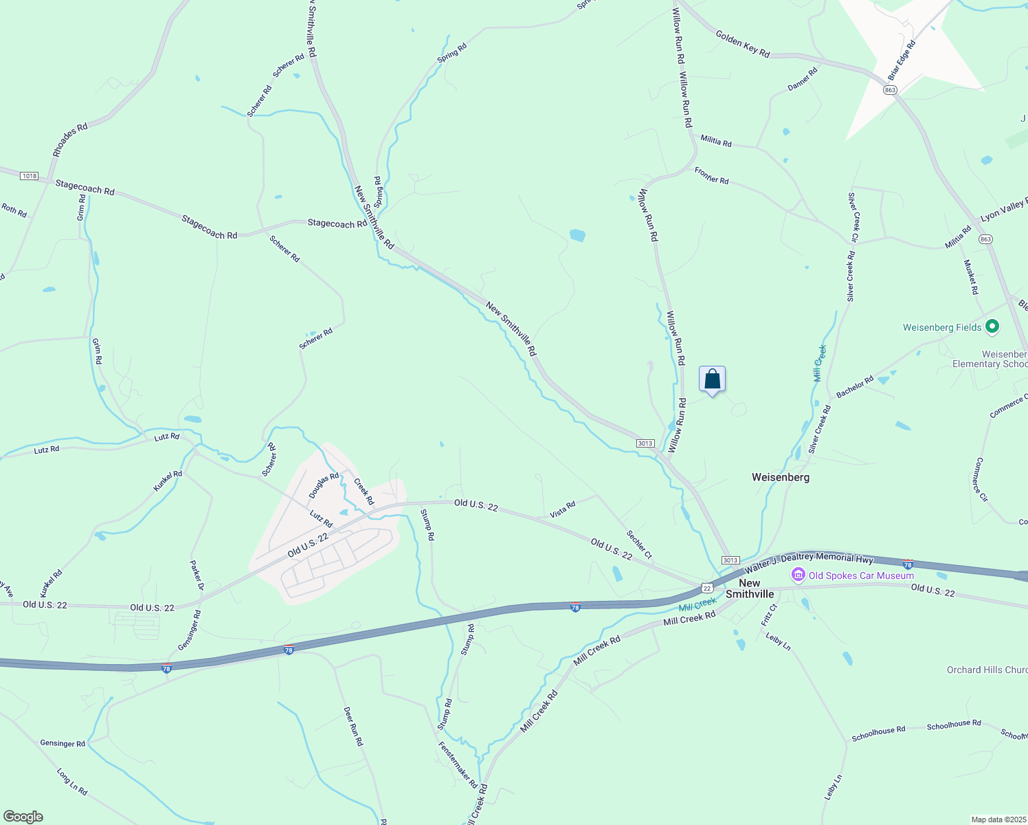 map of restaurants, bars, coffee shops, grocery stores, and more near 2995 Sechler Court in Kutztown