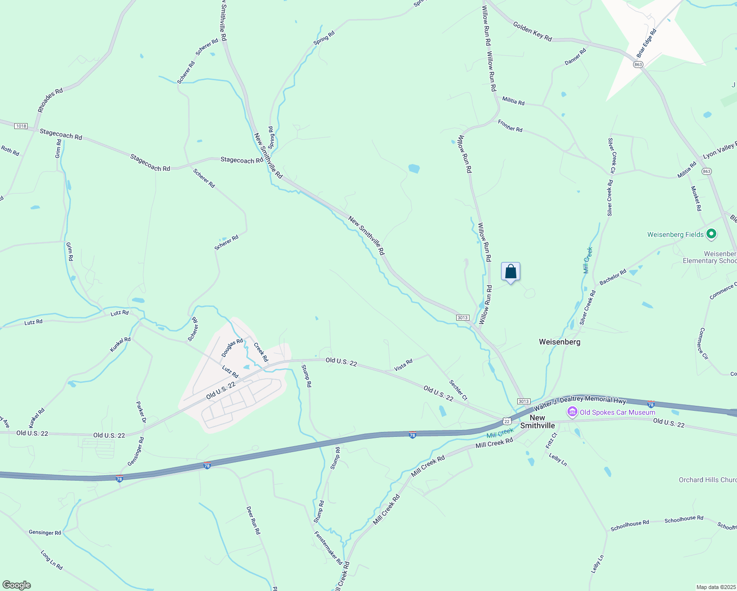 map of restaurants, bars, coffee shops, grocery stores, and more near 2995 Sechler Court in Kutztown