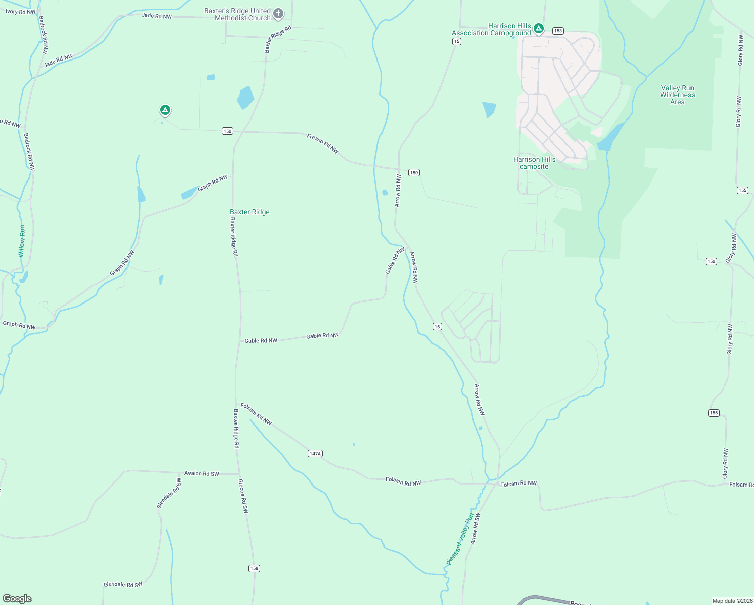 map of restaurants, bars, coffee shops, grocery stores, and more near 3230 Gable Road Northwest in Dellroy