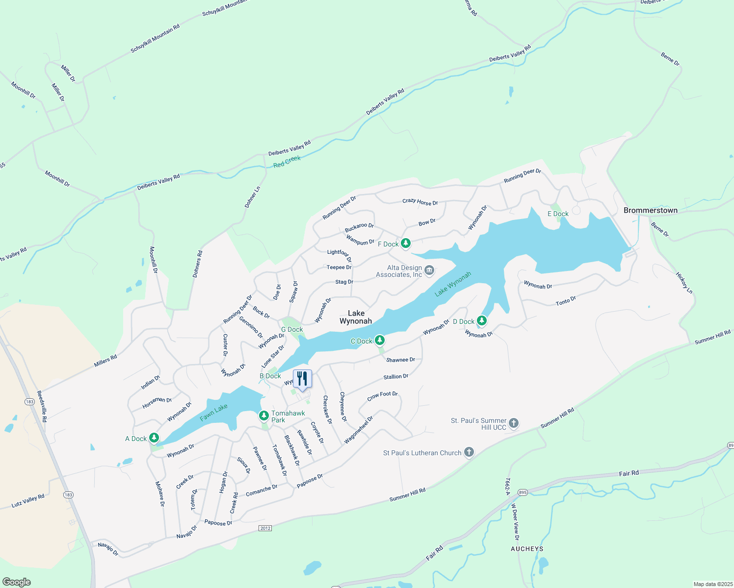 map of restaurants, bars, coffee shops, grocery stores, and more near 1559 Wynonah Dr in Auburn