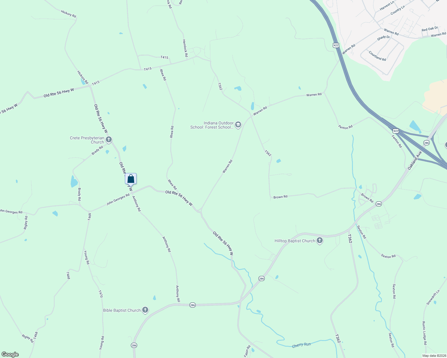 map of restaurants, bars, coffee shops, grocery stores, and more near 4643 Warren Road in Indiana