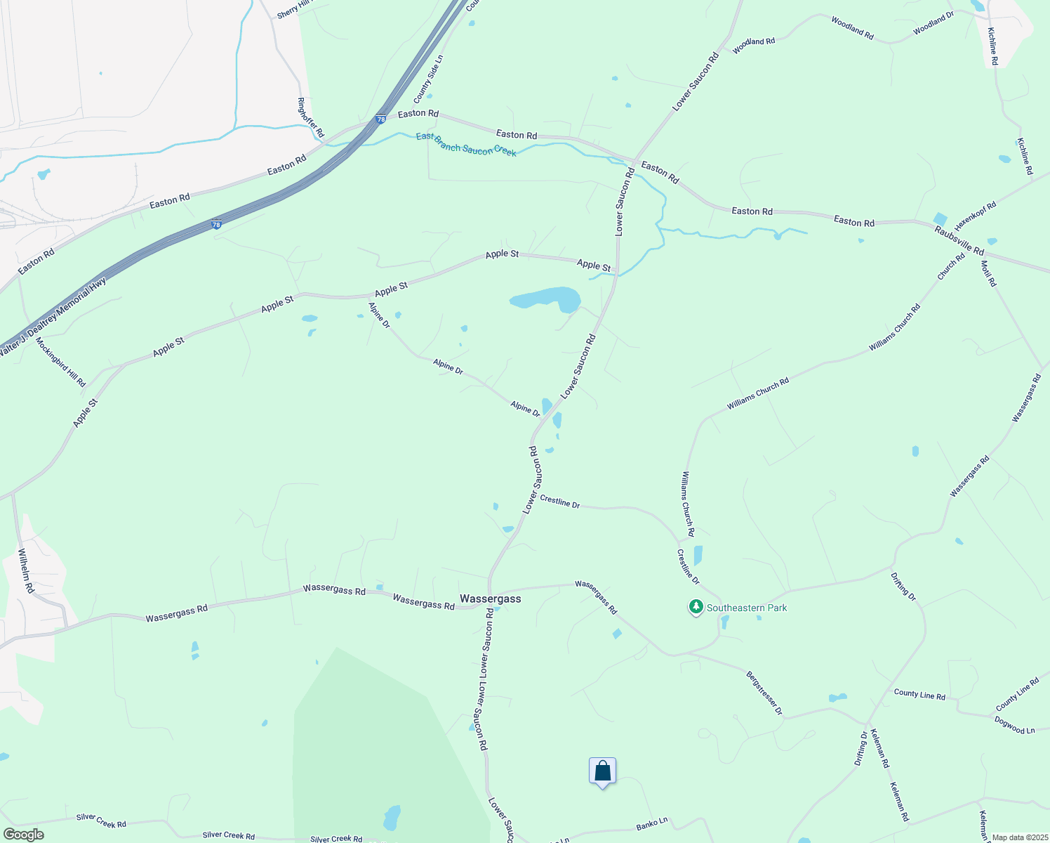 map of restaurants, bars, coffee shops, grocery stores, and more near 2564 Alpine Drive in Hellertown