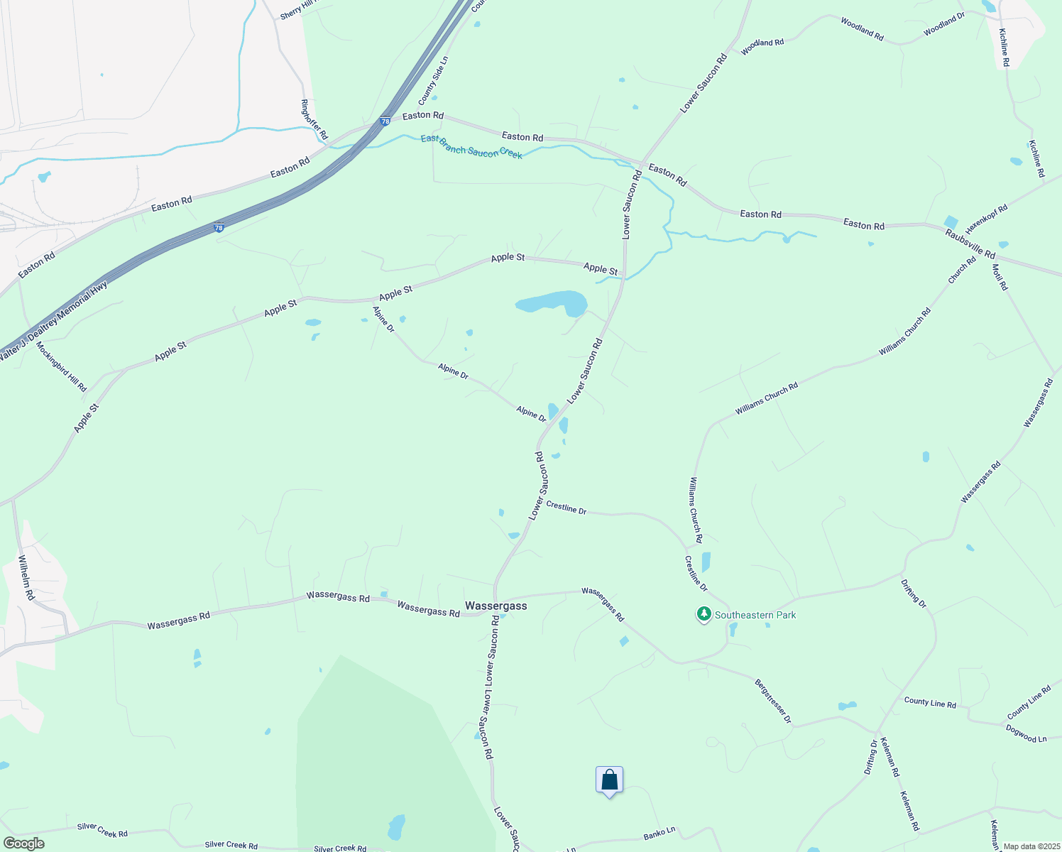 map of restaurants, bars, coffee shops, grocery stores, and more near 2564 Alpine Dr in Hellertown